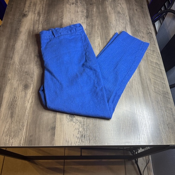 MM Lafleur Pants - MM Lafleur Vibrant Blue Textured Straight Leg Pants